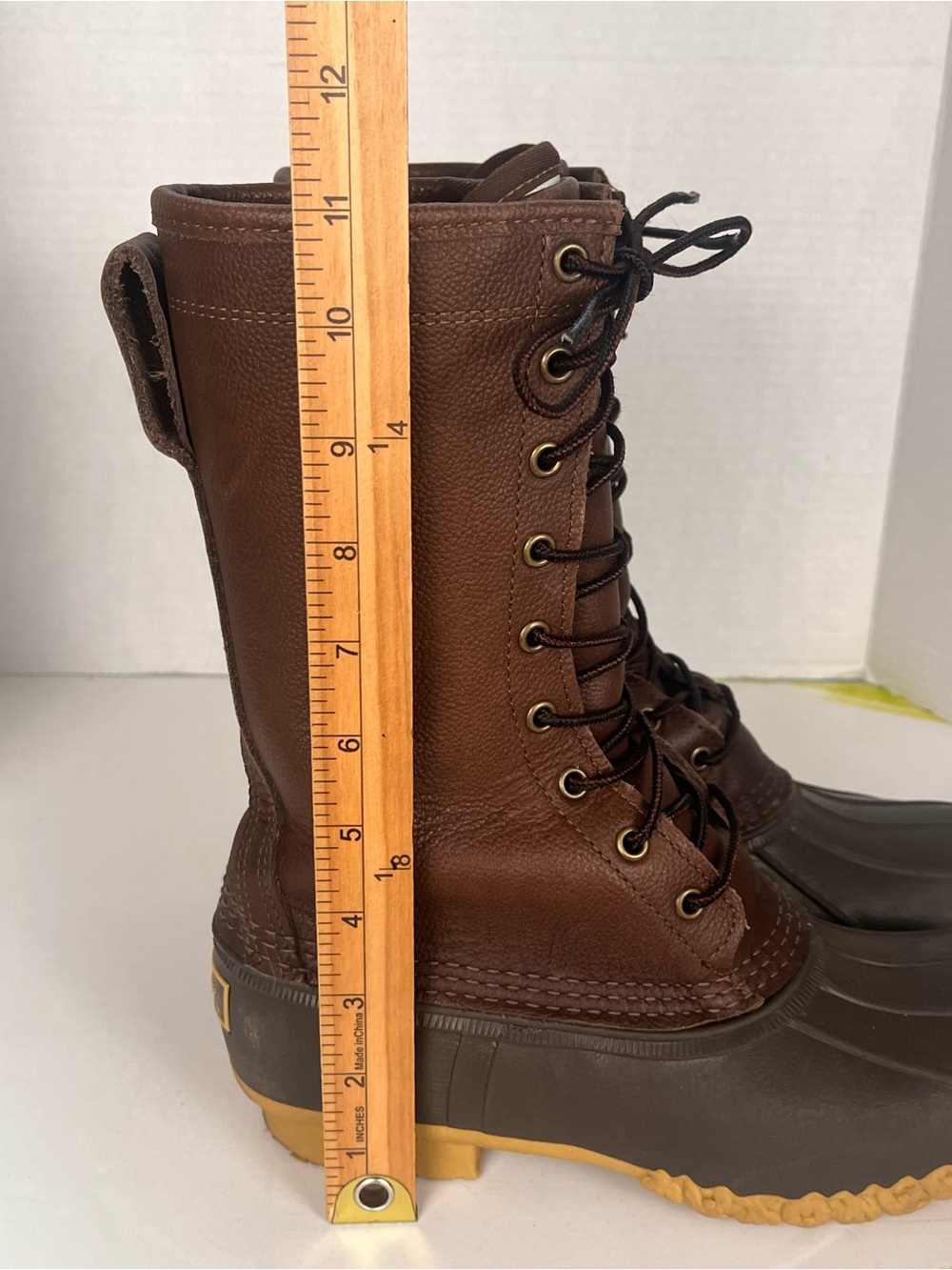 LL Bean Maine Hunting Boots Womens 7 Lace Up Gortex Lined Leather Rubber Classic - Picture 11 of 12